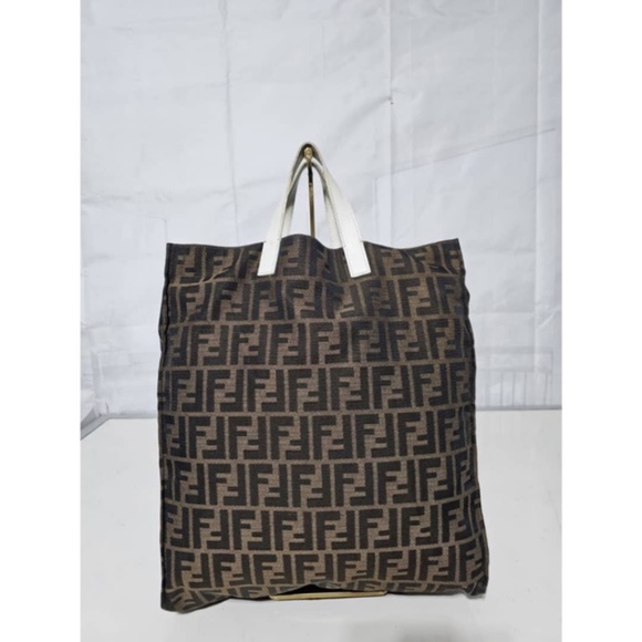 Authentic FENDI Zucca Special Shopping Tote Tobacco TOP HANDLE - Picture 12 of 12